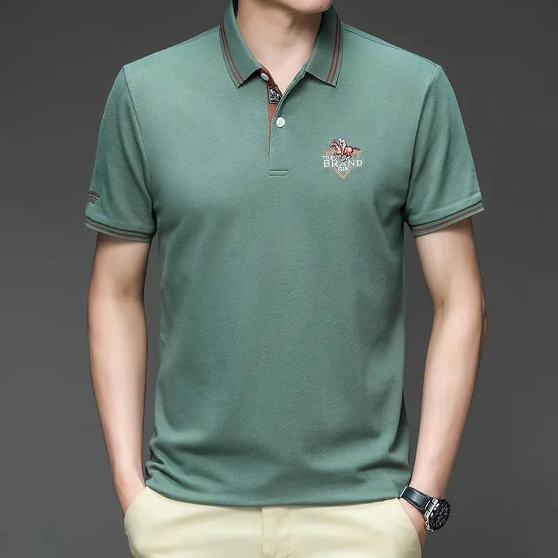 Лучшие дизайнерские брендовые рубашки поло с вышивкой деловые топы короткими