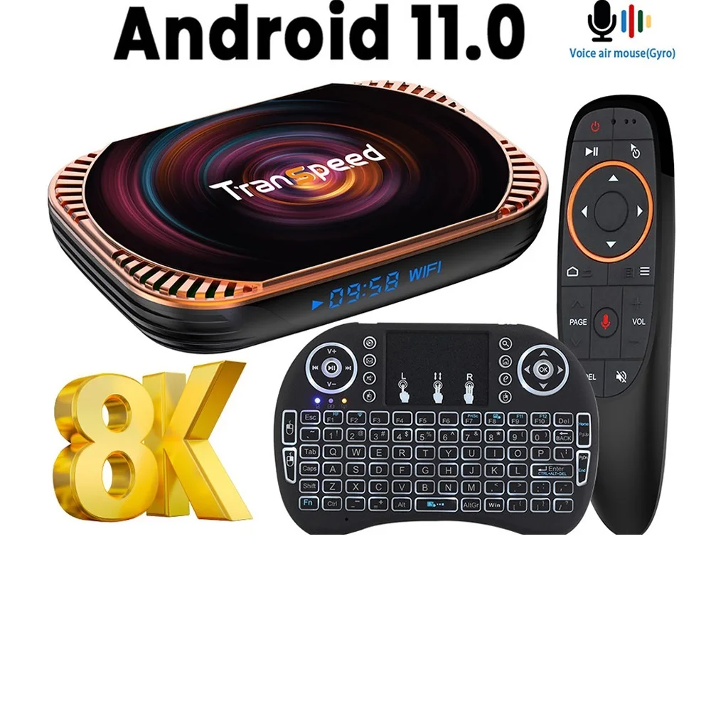 

ТВ-приставка Transpeed Amlogic S905X4, 8K, Android 2,4, 5,8 ГГц и ГГц, очень быстрый Wi-Fi, 4K, голосовой помощник, двойной Wi-Fi, 32 ГБ, 64 ГБ, ТВ-приставка