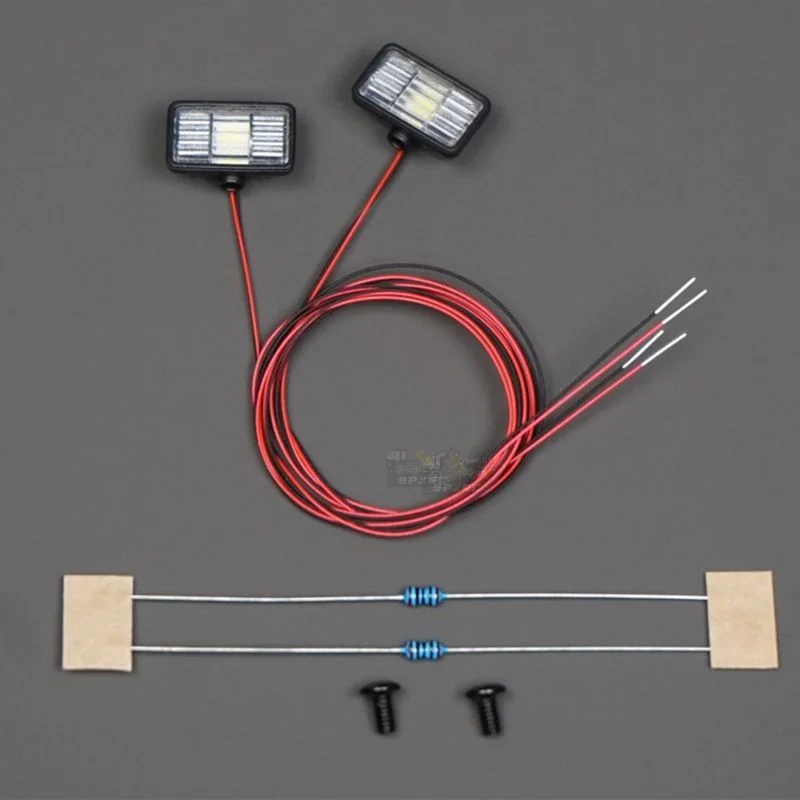 Светодиодный прямоугольный прожектор для 1/14 Tamiya RC Truck Самосвал SCANIA 770S 56368 VOLVO ACTROS