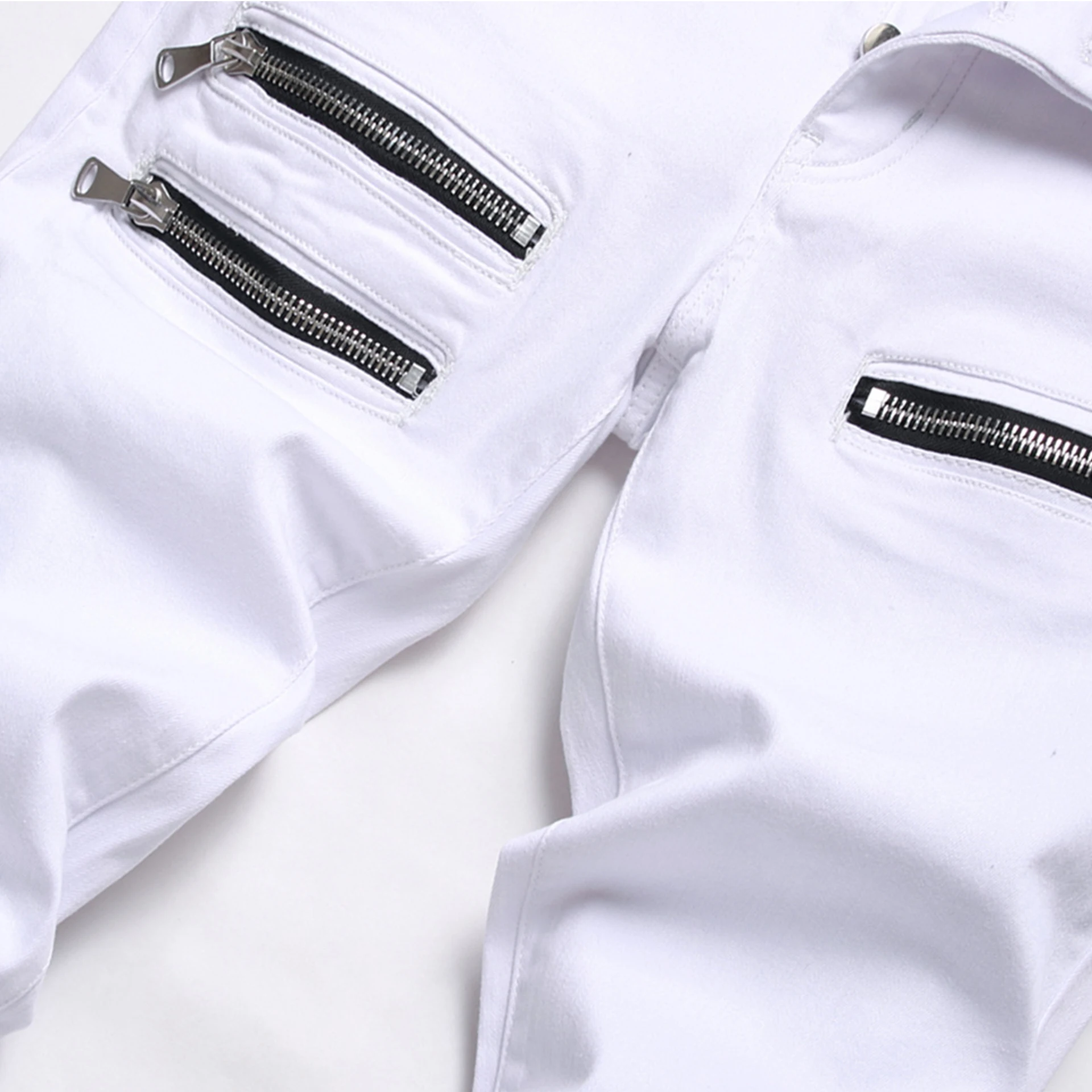 New Spring/Fall 2022 Men's Jeans Solid Color Button-Down Denim Pants White Casual Sports Quality Boyfriend Pants Spodnie Męskie