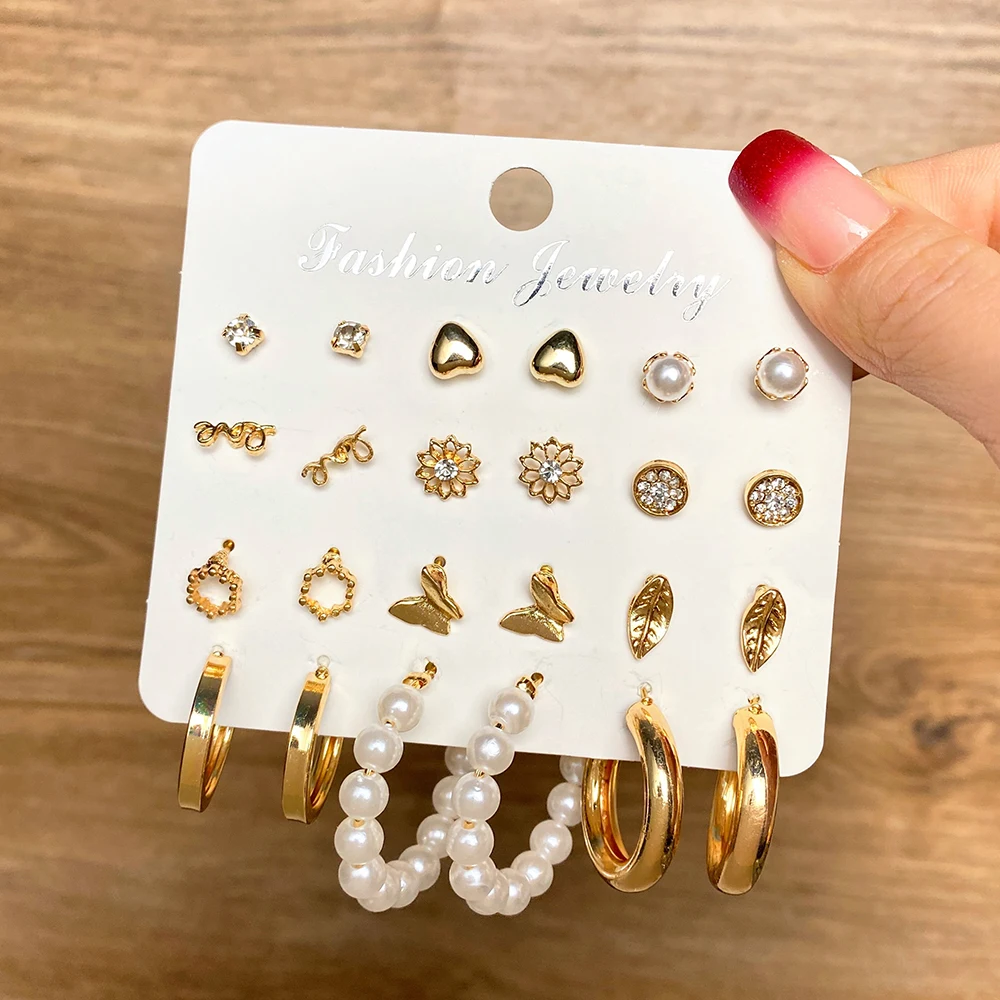 Женские винтажные серьги-гвоздики в виде бабочки и самолета модные с жемчугом