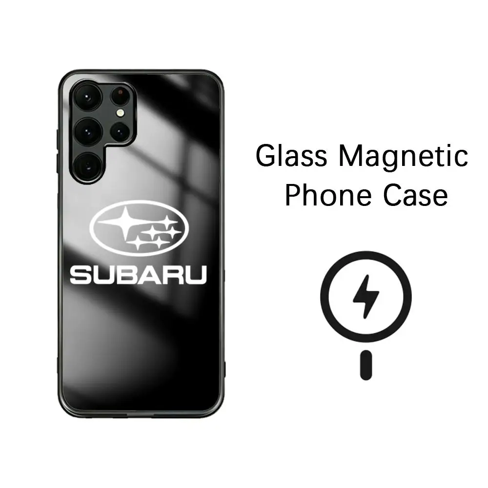 Фото Чехол для телефона STR Sports Car JDM Subaru WRX для Samsung S26 S25 S24 S23 S22 S21 S20 Plus Ultra Note20, стеклянный магнитный чехол №1