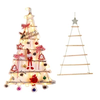 christmas tree shaped pendant christmas decoration for home natural wood hanging ornaments xmas wall decor new year gifts