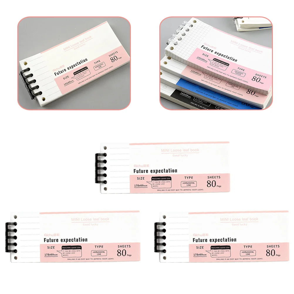 

3Pcs Loose Leaf A5 Notepad Exquisite Notepad Small Notebook Practical Recording Notepad