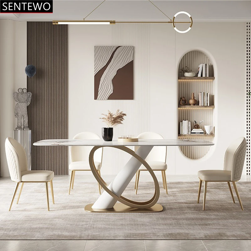 Роскошный набор кухонных обеденных столов из каменной плиты 4 стула стол