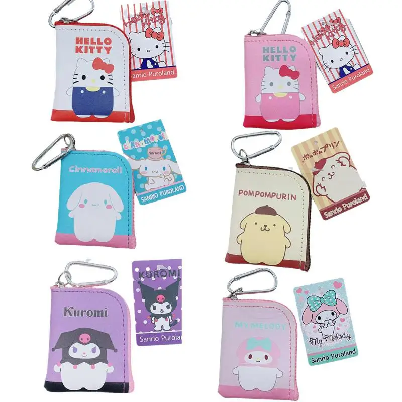 

Kawaii Sanriod аниме товары Kuromi Kitty Cinnamoroll Mymelody двусторонний чехол для ключей с принтом кошелек Органайзер на молнии