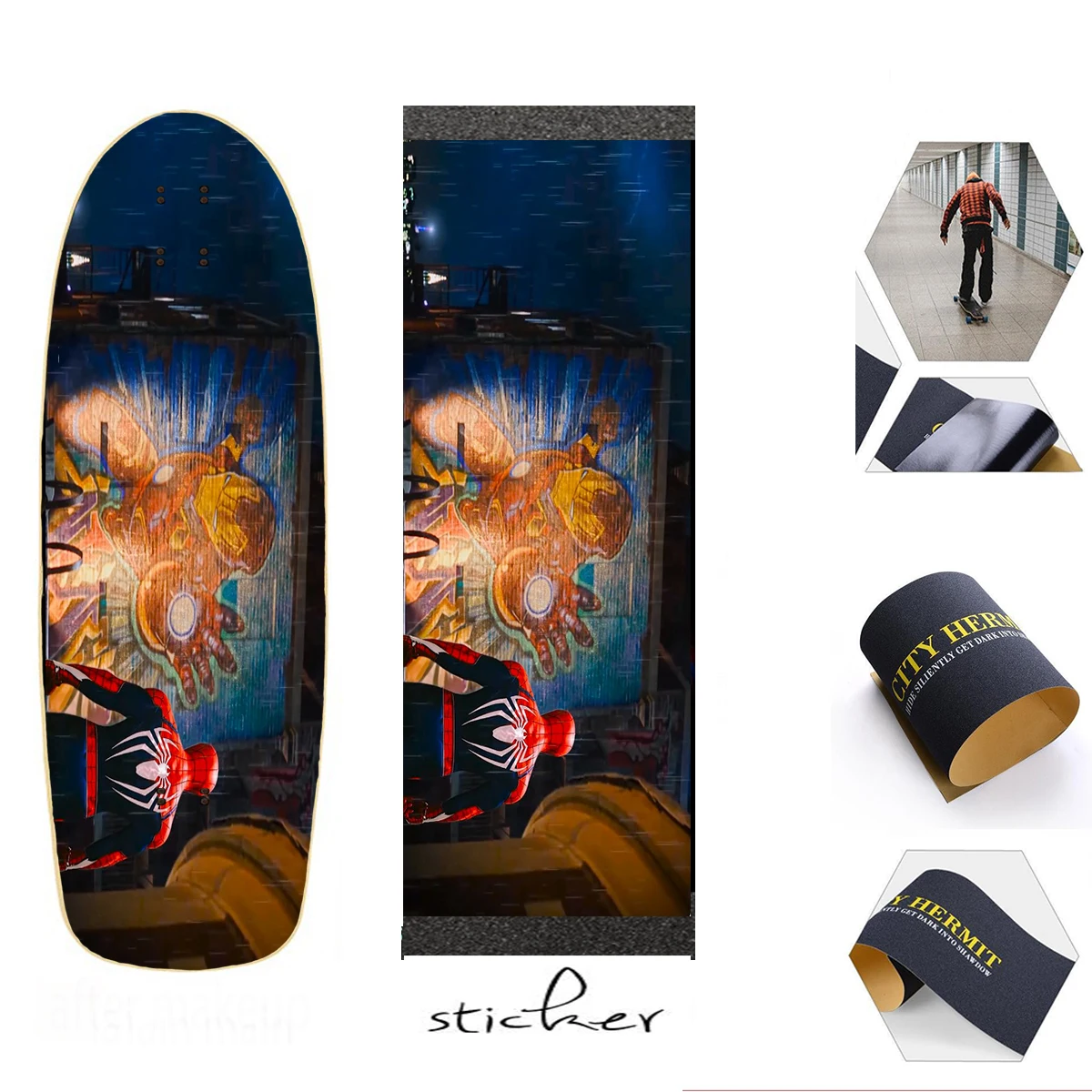 Настраиваемая наклейка для электрического скейтборда скутера Griptape грубая