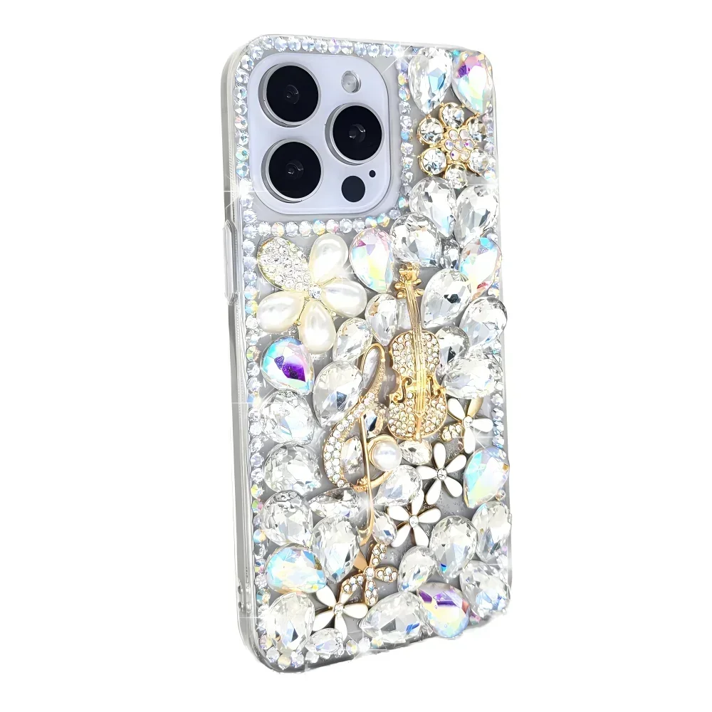 Rhinestone Case for iPhone 16 15 14 13 12 11 Pro Max Plus mini Diamond Phone Cover Sunjolly