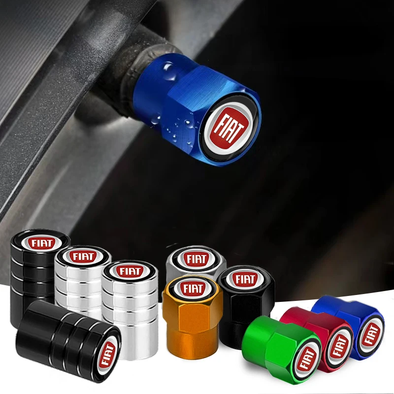 4 шт., колпачки для пневматических клапанов автомобильных шин FIAT 500 Grande Stilo Freemont Punto Astra Bravo 500X Ducato Panda