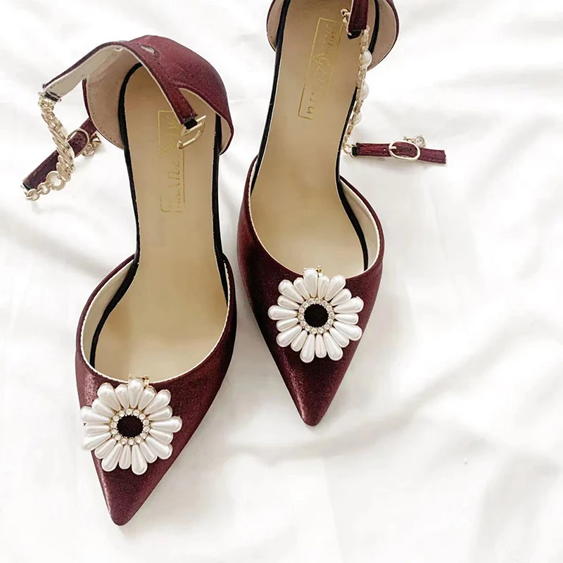 

1PC Pearl Shoes Flower Removable Buckle Women High Heels Pearl Shoes Clip Charm Buckle Pearl Clip Wedding Bridal Decoration