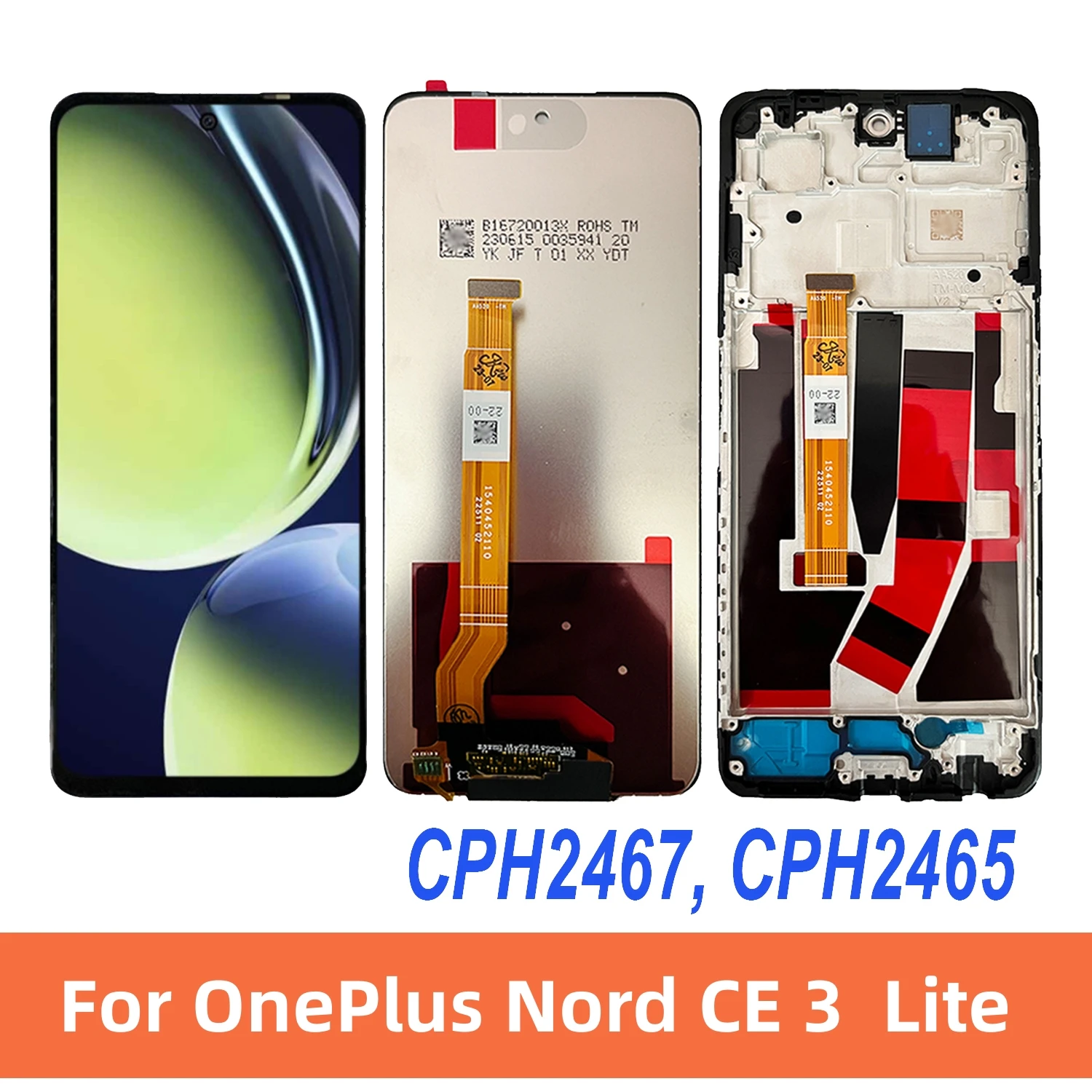 

Оригинальный ЖК-дисплей 6,72 ''для OnePlus Nord CE 3 CE3 Lite CPH2467 CPH2465, сменный сенсорный экран, дигитайзер в сборе