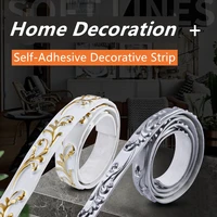 3d pvc ceiling decorative soft line self adhesive waterproof baseboard background wall molding line 3d wallpaper sticker decor