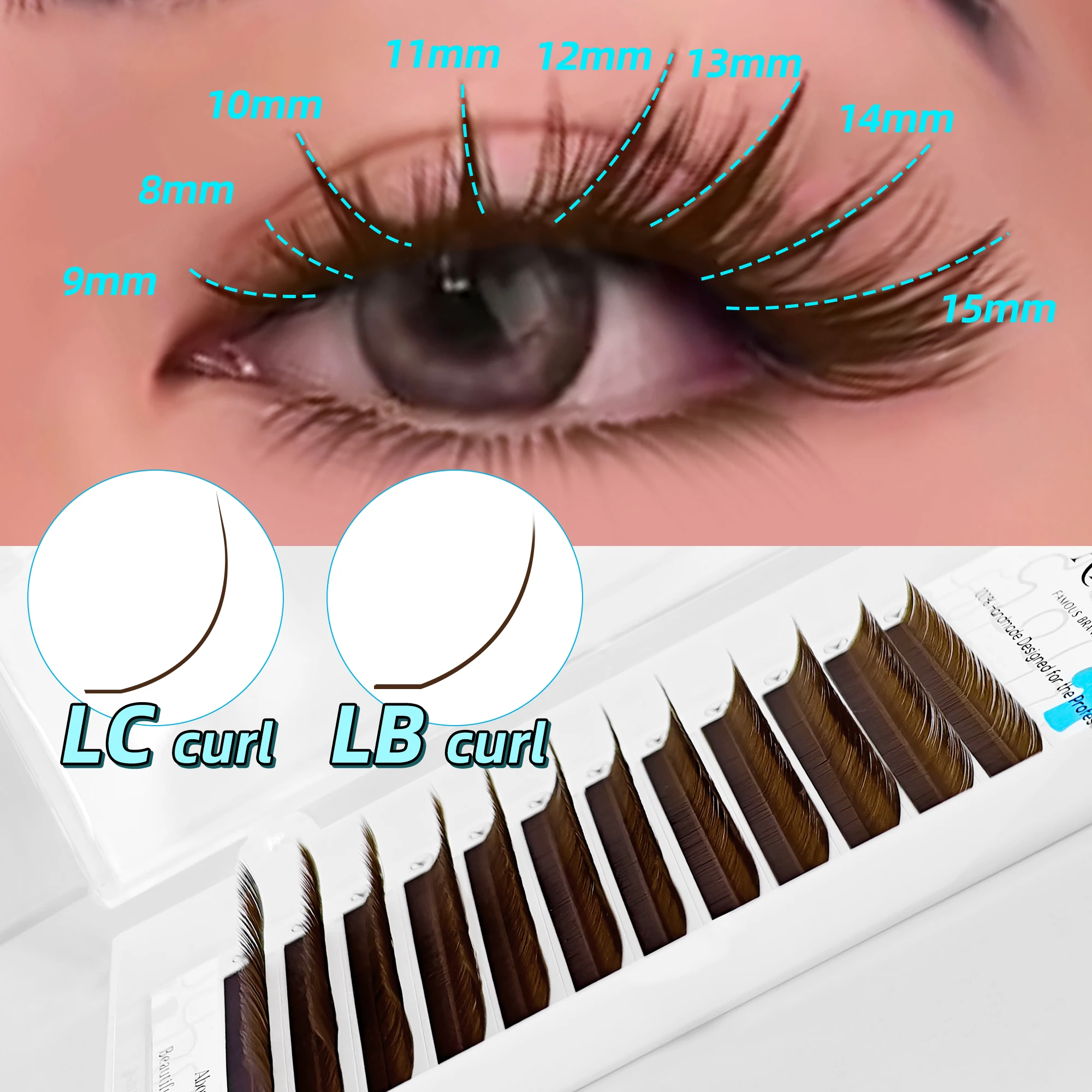 Фото Наращивание ресниц LB LC Burgundy Lashes Wine Red Classic, объемные ресницы Abonnie Lash Russian Volume, пушистые ресницы для эффекта «лисьих глаз» №5