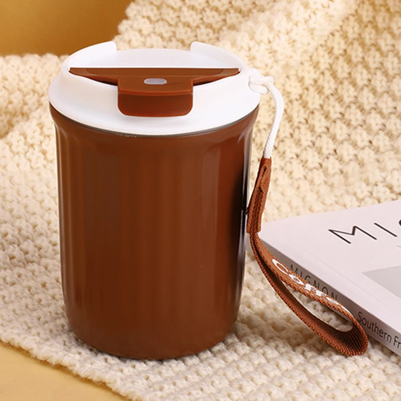 

thermal water bottle 316 stainless steel insulated cup, coffee cup with handle, simple outdoor water cup car water bottle