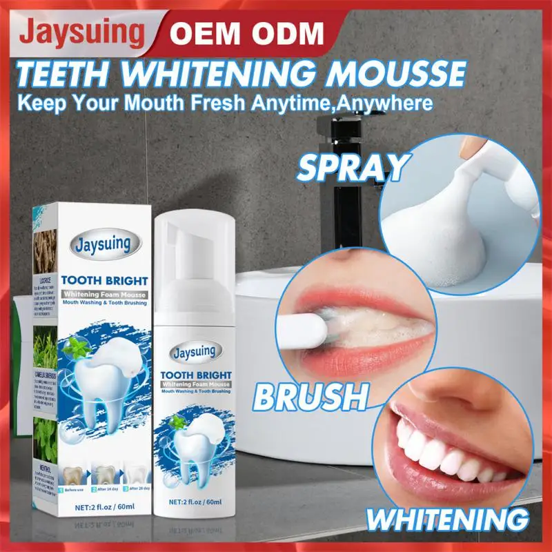 

Teeth Whitening Mousse Toothpaste Cleansing Teeth Stains Removal Breath Freshen Mousse Foam Tooth Paste Oral Hygiene Care 60ml