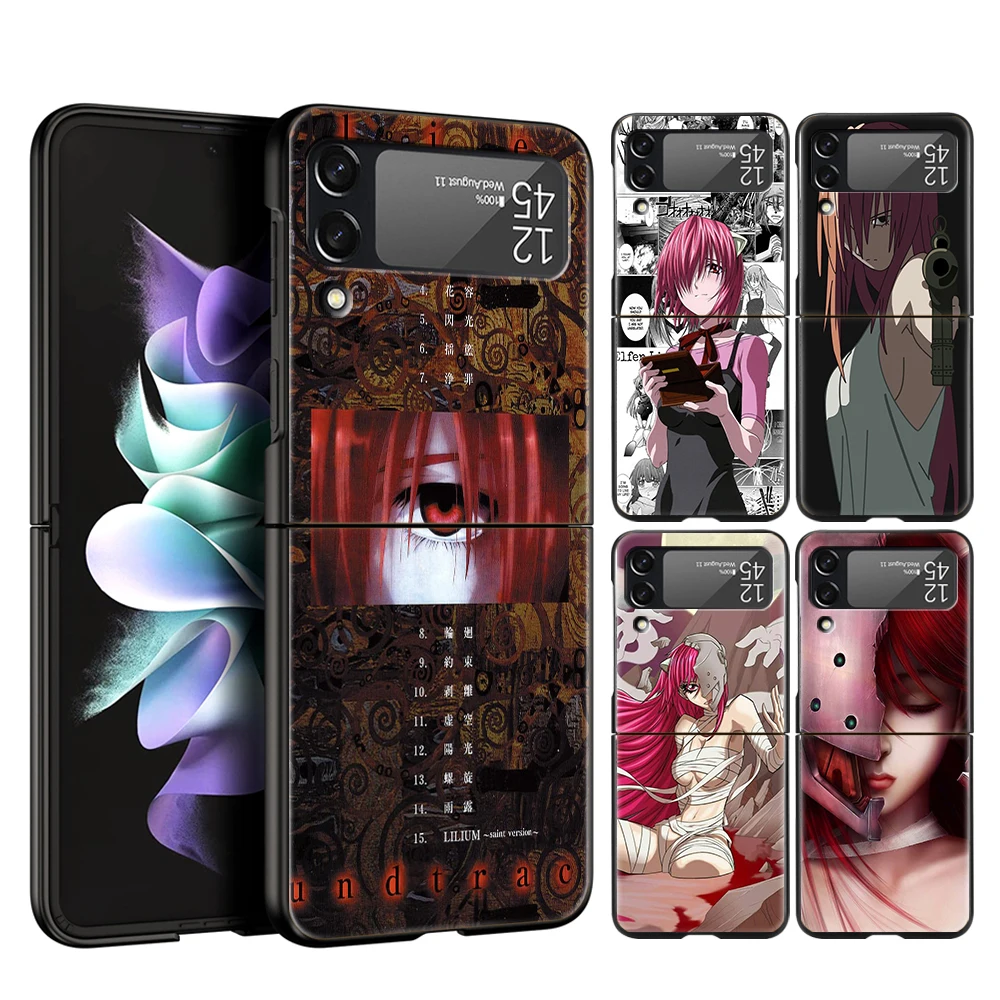 

Japan Amine Elfen Lied Lucy Nyu For Samsung Galaxy Z Flip 4 Black Phone Cover For Galaxy Z Flip 3 Case Shockproof Hard PC Shell