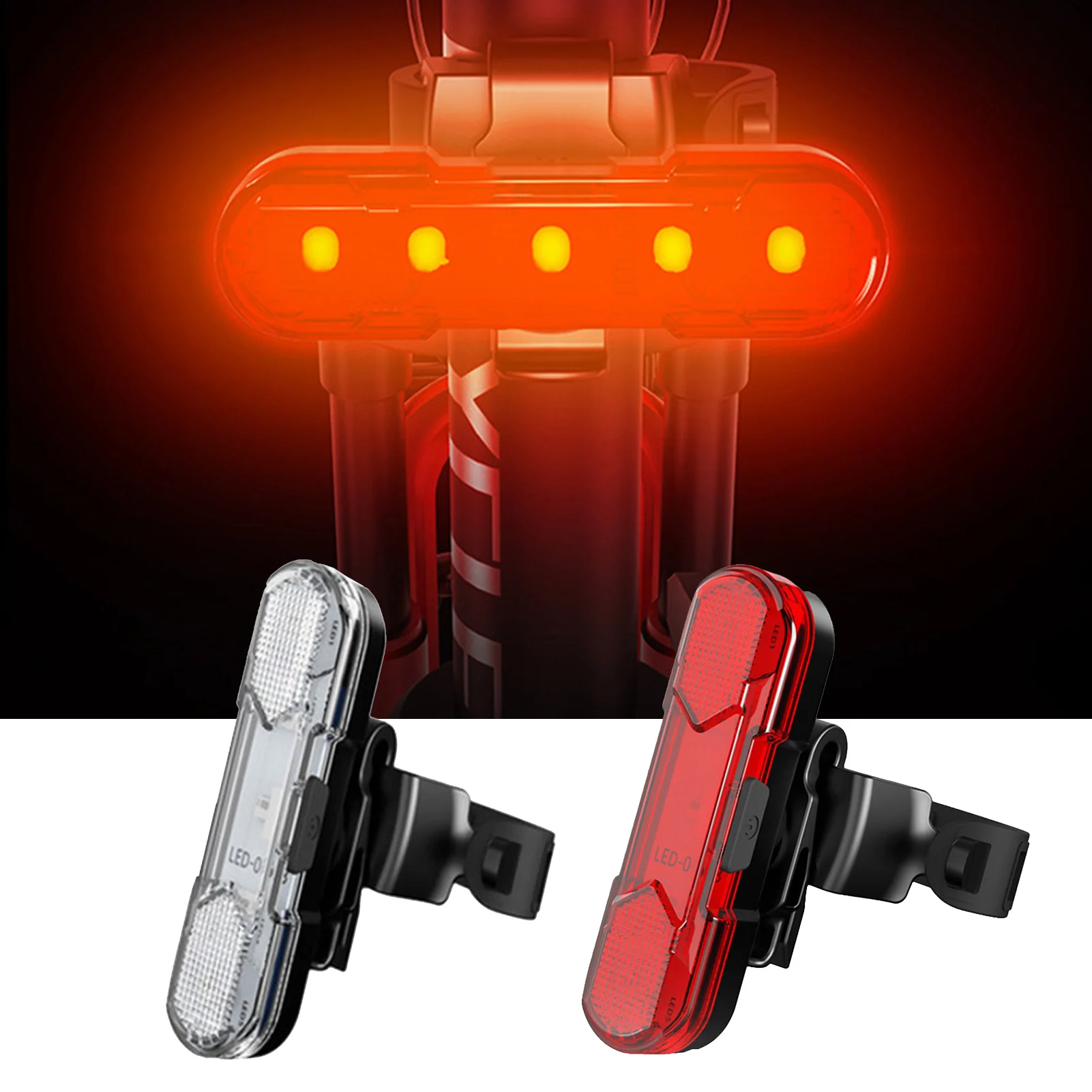 

Bike Taillight Mountain Bicycle Rear Lighting IPX6 Waterproof USB Rechargeable Night Cycling Bicycle Tail Light Bike Accessories