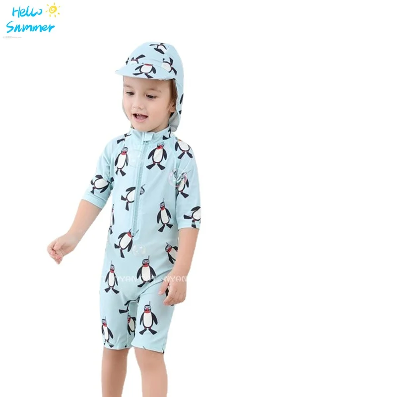 Baby Boys Bath Wear Swimming Bathing Children Boy Wet-suit Kids Party Surfing Sunning Swimsuit | Спорт и развлечения
