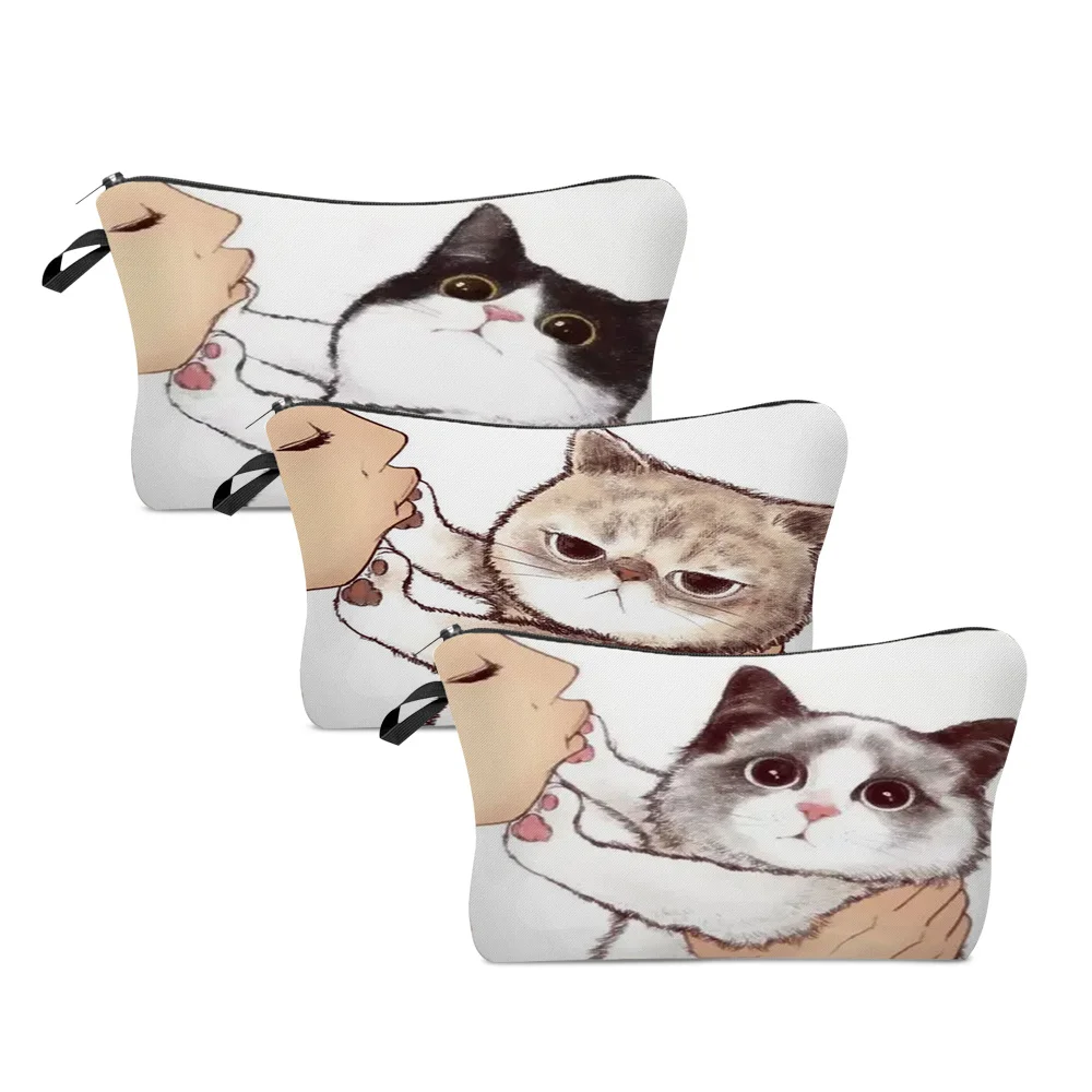 

Женская портативная косметичка с принтом «кошка»