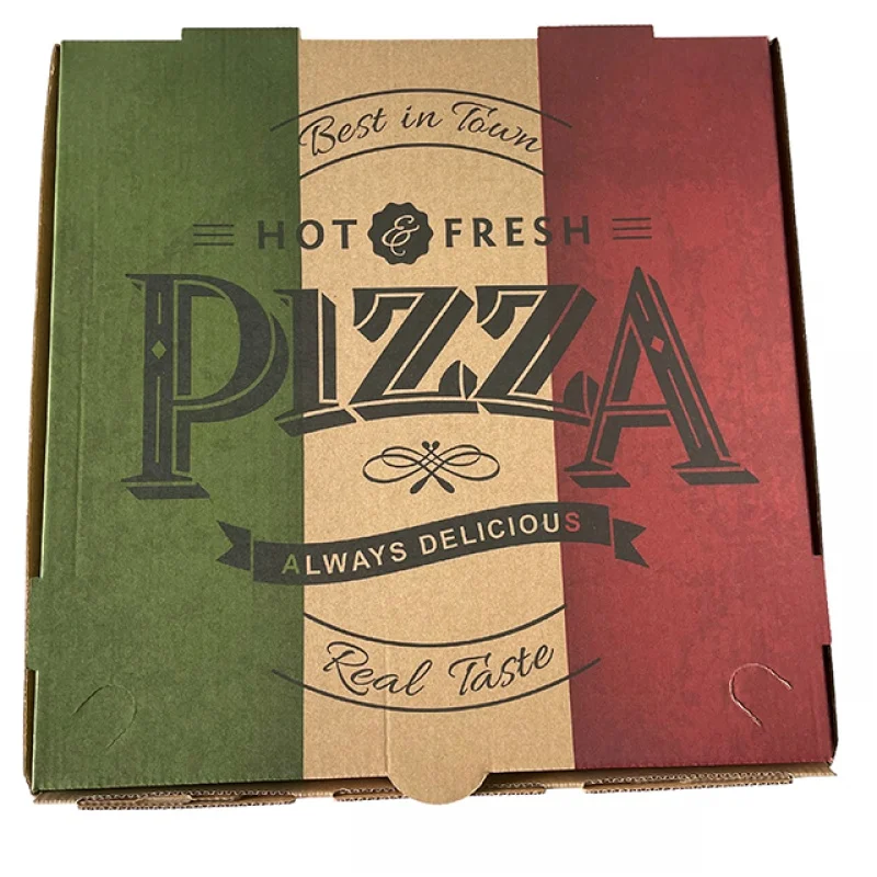 

Custom 6/7/8/9/10/12 Inch Plain Brown Pizza Box Corrugated Carton Takeaway Cardboard Pizza Food Packaging Box With Logo