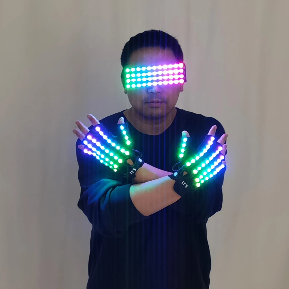 Светодиодные перчатки полноцветные блестящие пальчиковые пульты