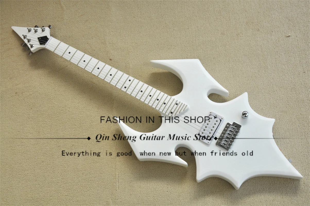 

Электрическая гитара Bat, матовая белая гитара, корпус из липы, Кленовая Ffingerboard, H пикап с фиксированным мостом, 27 ладов