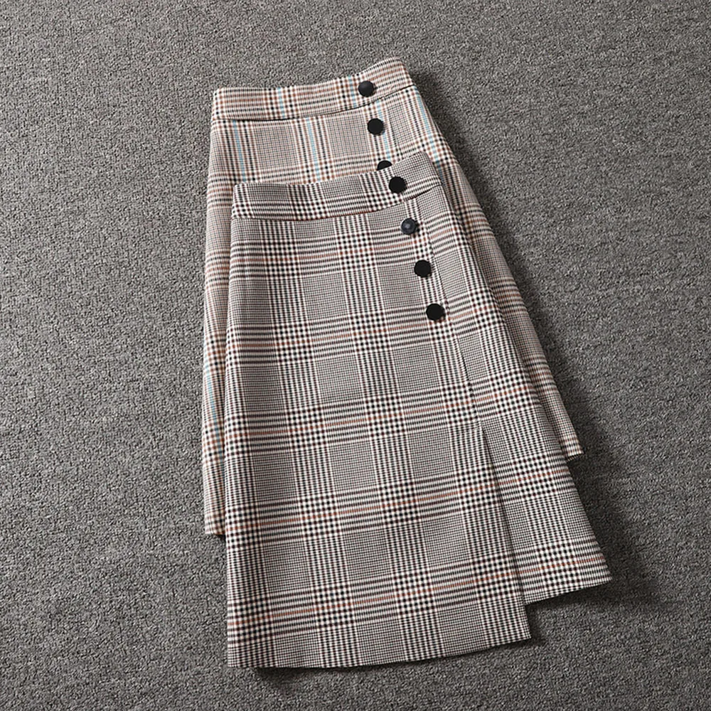 

Spring Autumn OL Style Elegant Skirt Womens 2022 Korean Style Fashio Casual High Waist Ladies Skirts Straight A-line Retro Skirt