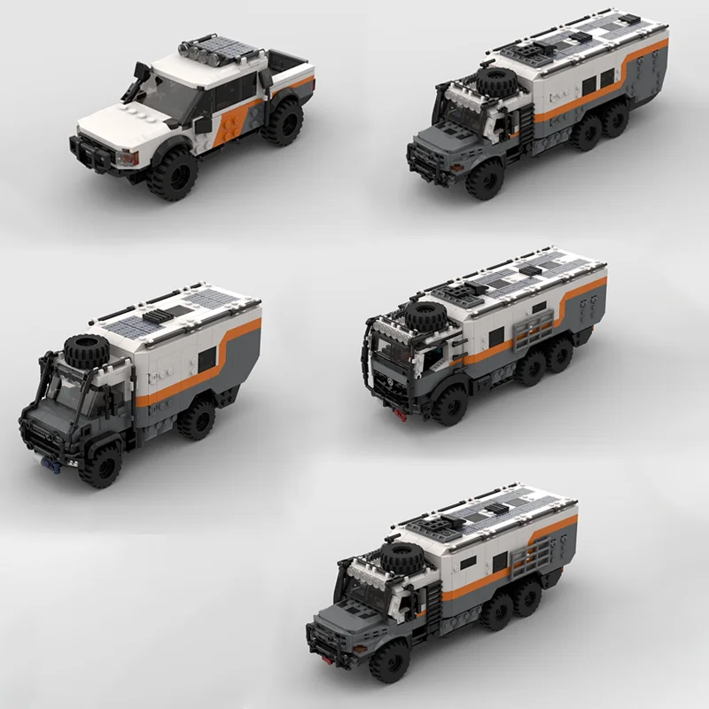 Модель городской автомобиль Moc строительные кирпичи экспедитор кемпер