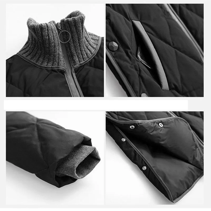 2023 Winter Down Cotton Parkas Stand-up Collar Jacket Women Korean Coat Loose Warm Long Jackets Elegant Windproof Zipper Outwear