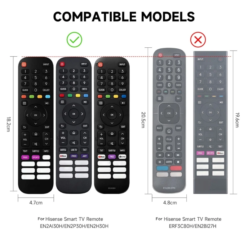

DXAB TV Remote Glowing Pouch for Hisense EN2P30H TV Remote Protectors Sleeves