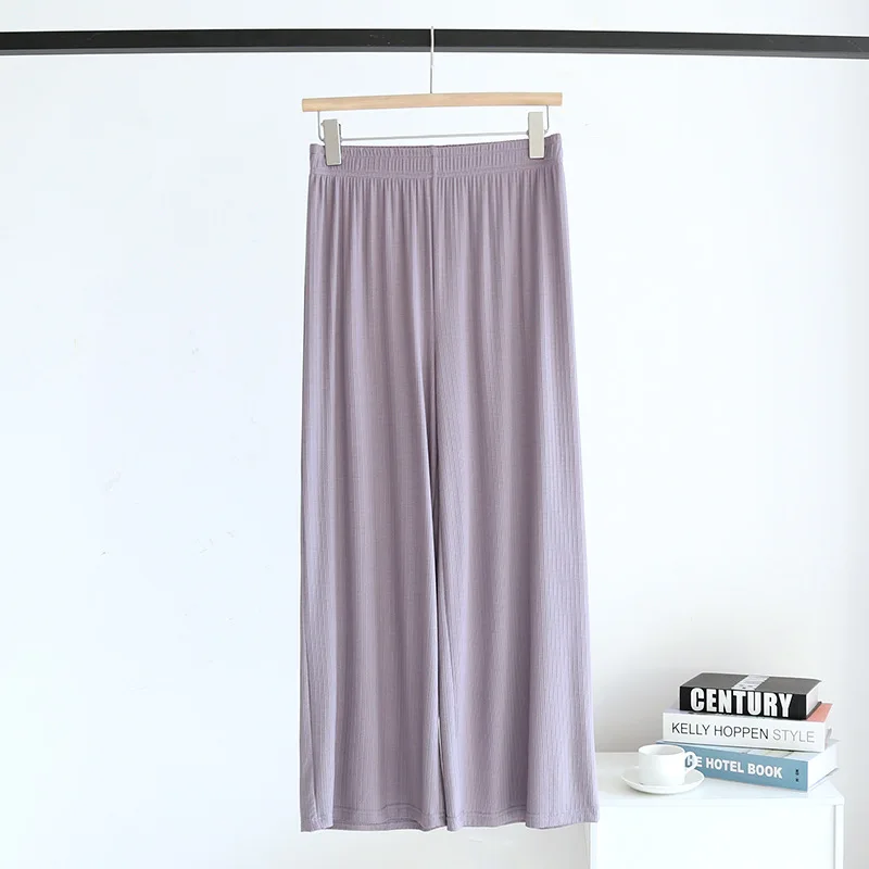 New Loose Women's Spring Summer Home Pants Strips Comfortable Sleepwear Modal Trousers Outside Wear Pajama Pant Sleep Pantalones