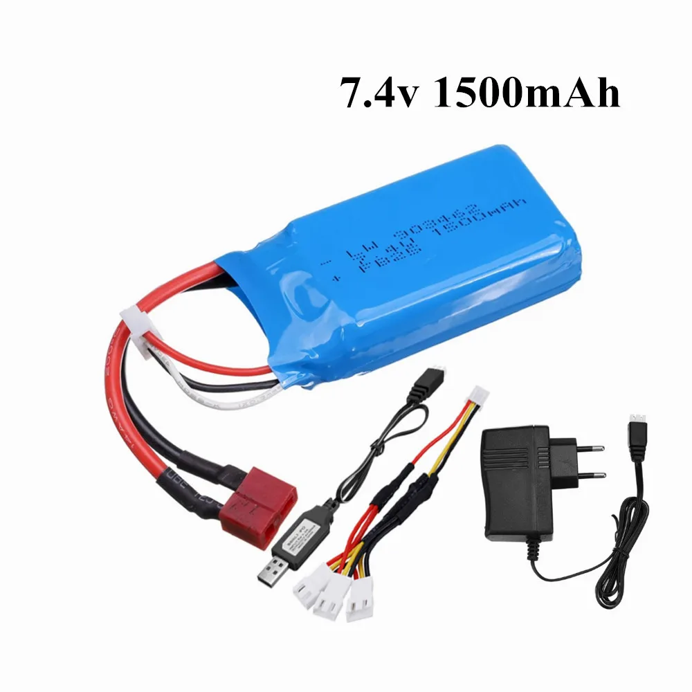 

Литий-Полимерный Аккумулятор 7,4 В, 1500 мАч для wltoys 144001, 12428, A959-B A969-B A979-B, радиоуправляемая внедорожная Гоночная машина, аккумулятор 12423 в, 7,4