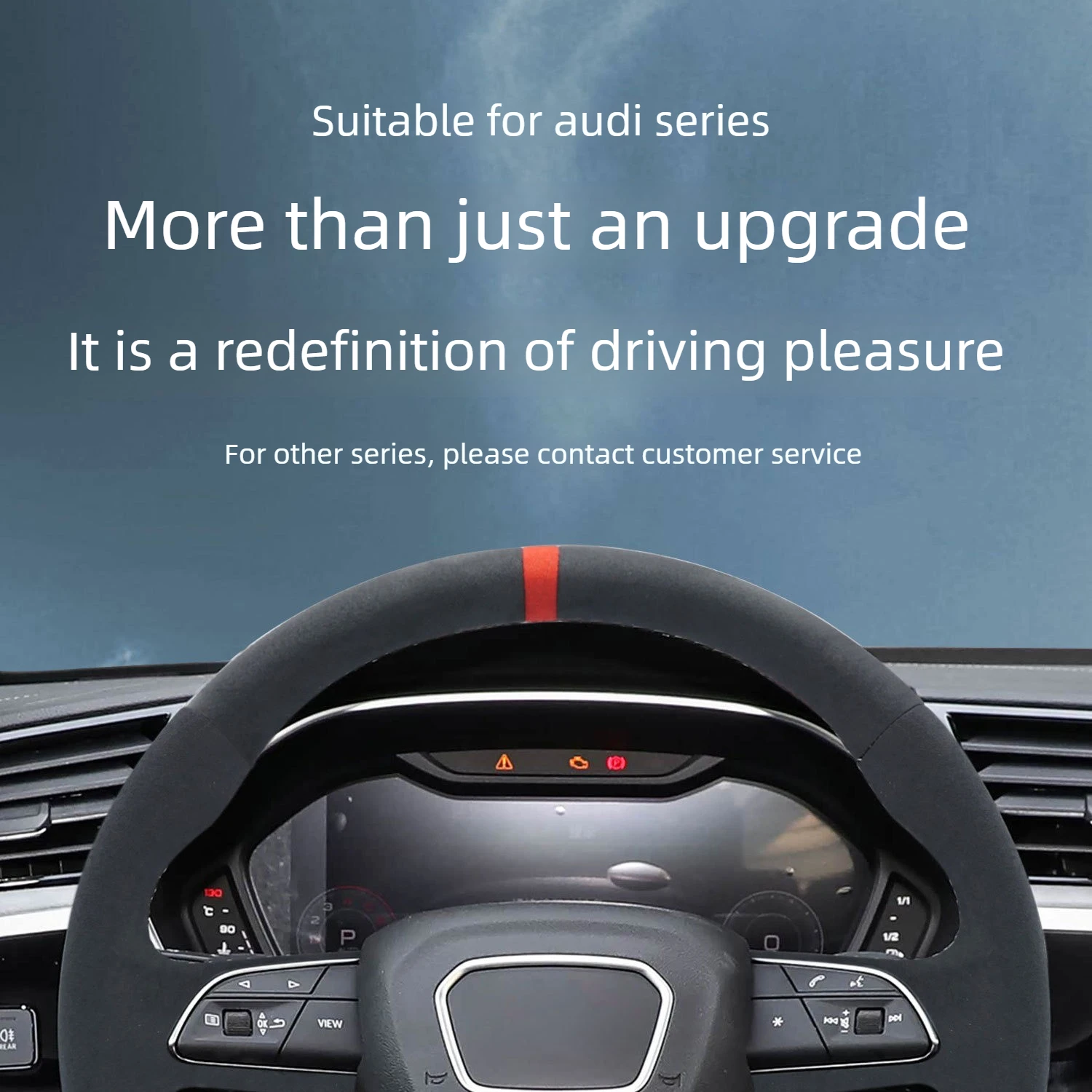 Фото Подходит для Audi S standard Q3, руль без кнопок и подрулевых лепестков, с красной линией и красной маркировкой положительного направления вращения. №5