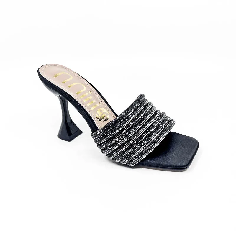 Summer Women Slippers 2023 New Crystal High Heeled Ladies Sandals Female Pointed Toe High Heels Slipper Sexy Party Ladies Pumps