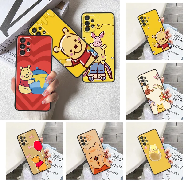 

Winnie the Pooh For Samsung A91 A81 A73 A72 A71 A54 A53 A52S A51 A42 A41 A34 A33 A21 A31 A23 lite Black Cover