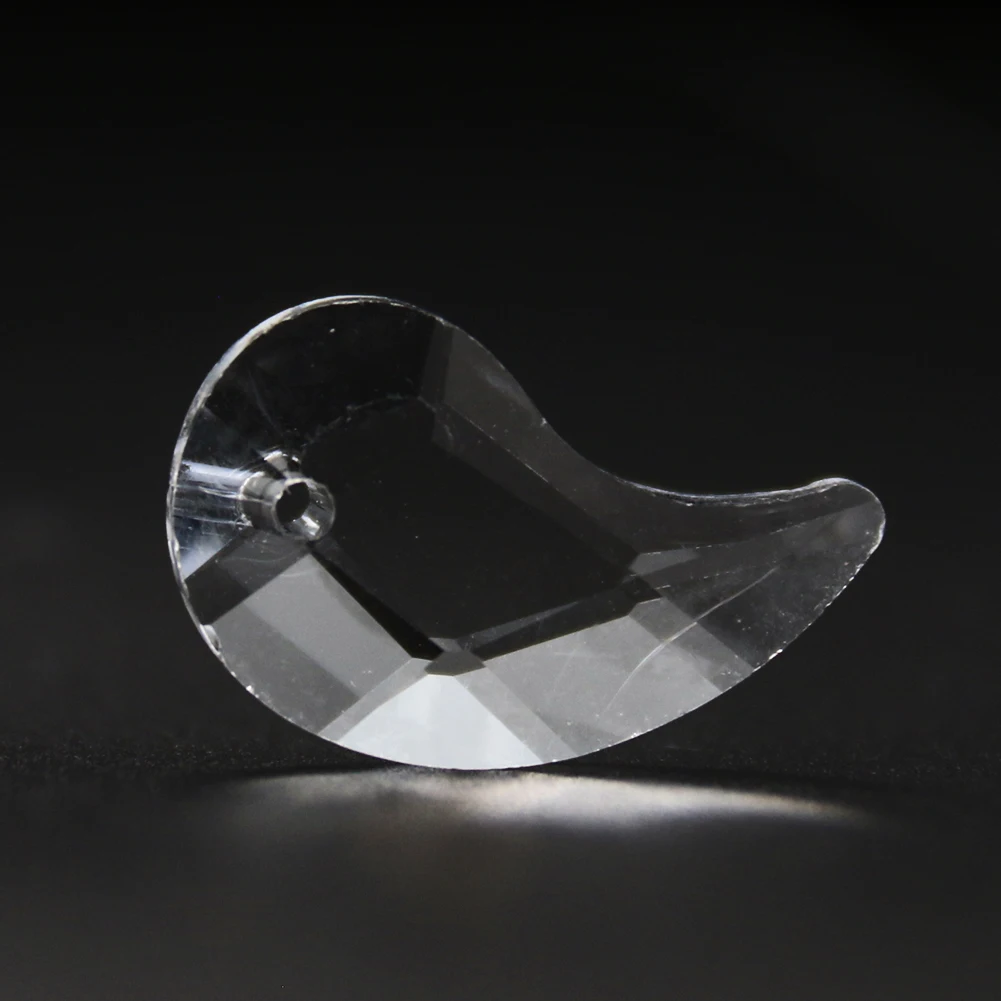 

2PC Clear Sickle Snail-shaped Crystal Faceted Prism Chandelier Suncatcher DIY Christmas Tree Family Party Holiday Curtain Decor