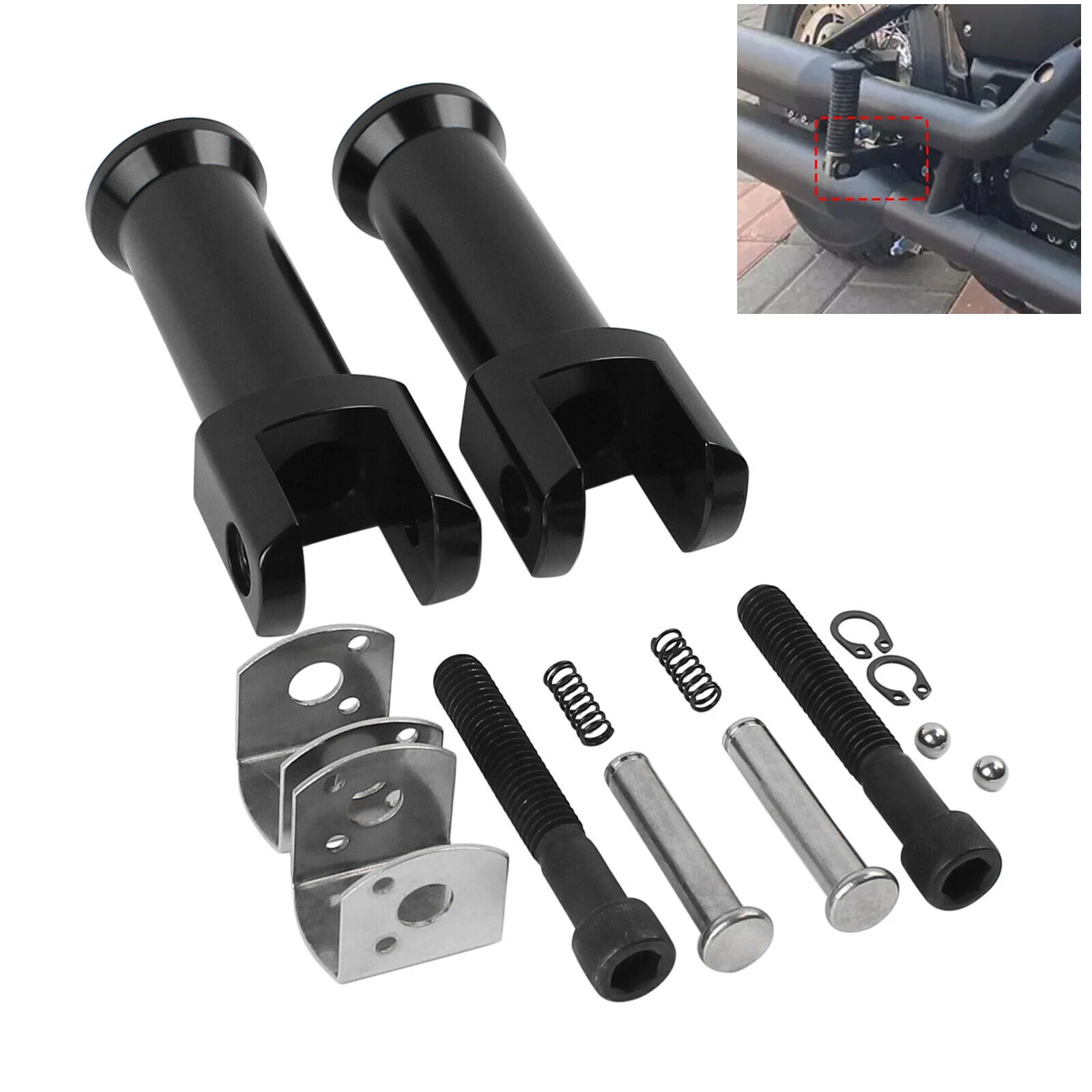 

Черный комплект крепления для заднего пассажирского подножки мотоцикла для Harley Softail Fat Boy Street Bob FXBB Breakout 114 FXBRS 18-24