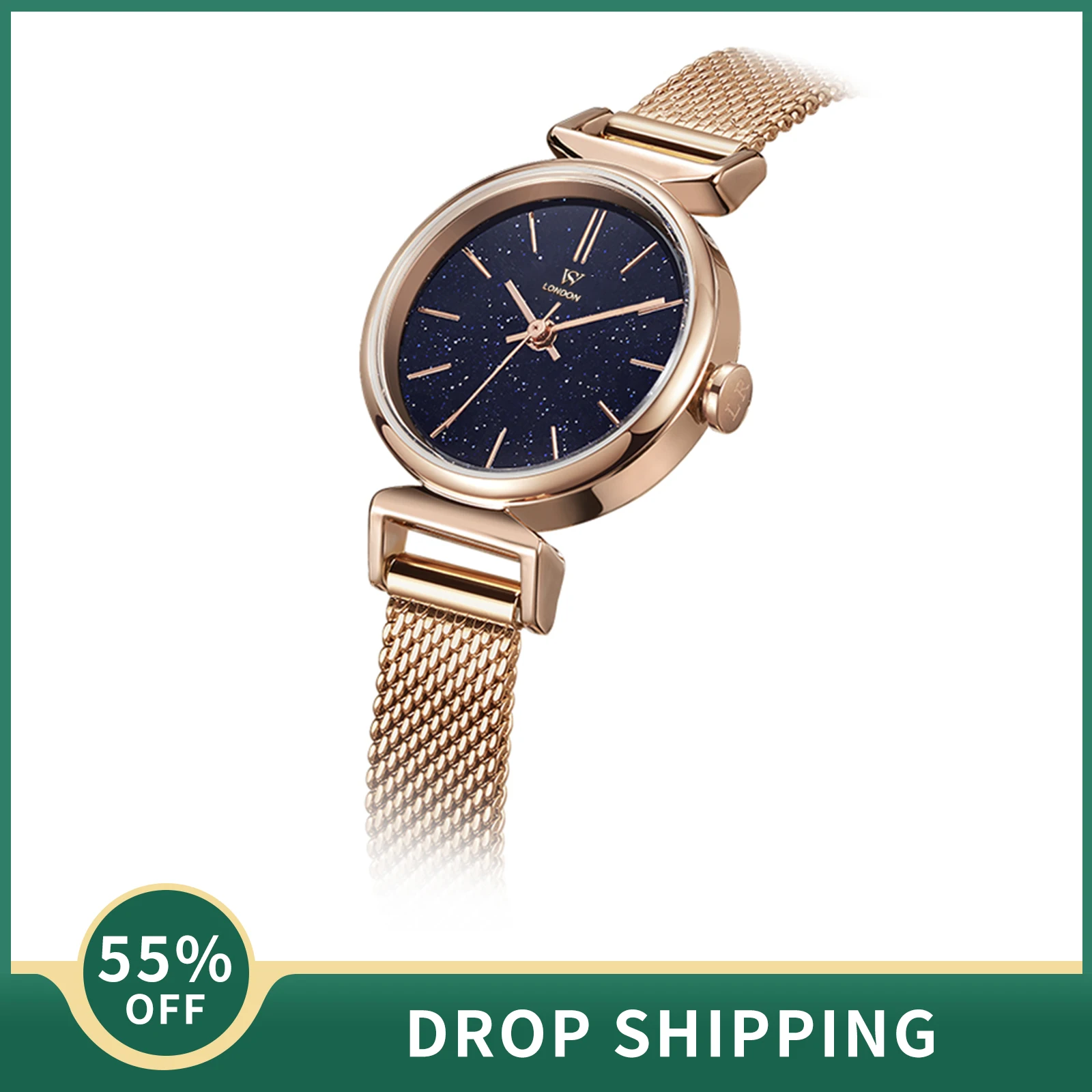 

WS Watch for Women Fashion Ladies Quartz Watches Blue Sandstone Wristwatch With Milanese Steel Band Luxury Relogio Feminino