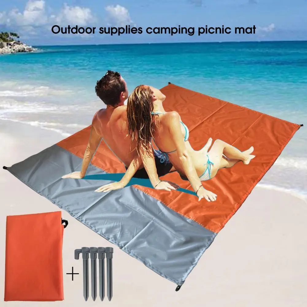 

200x140cm Pocket Picnic Foldable Waterproof Beach Mat Reusable Camping Outdoor Dedicated Simple Ground Carpet for Grassland