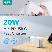 esr 20w mini pd charger for iphone 13 pro max 12 s22 ultra 20w pd charger for iphone ipad fast charging us eu plug wall chargers