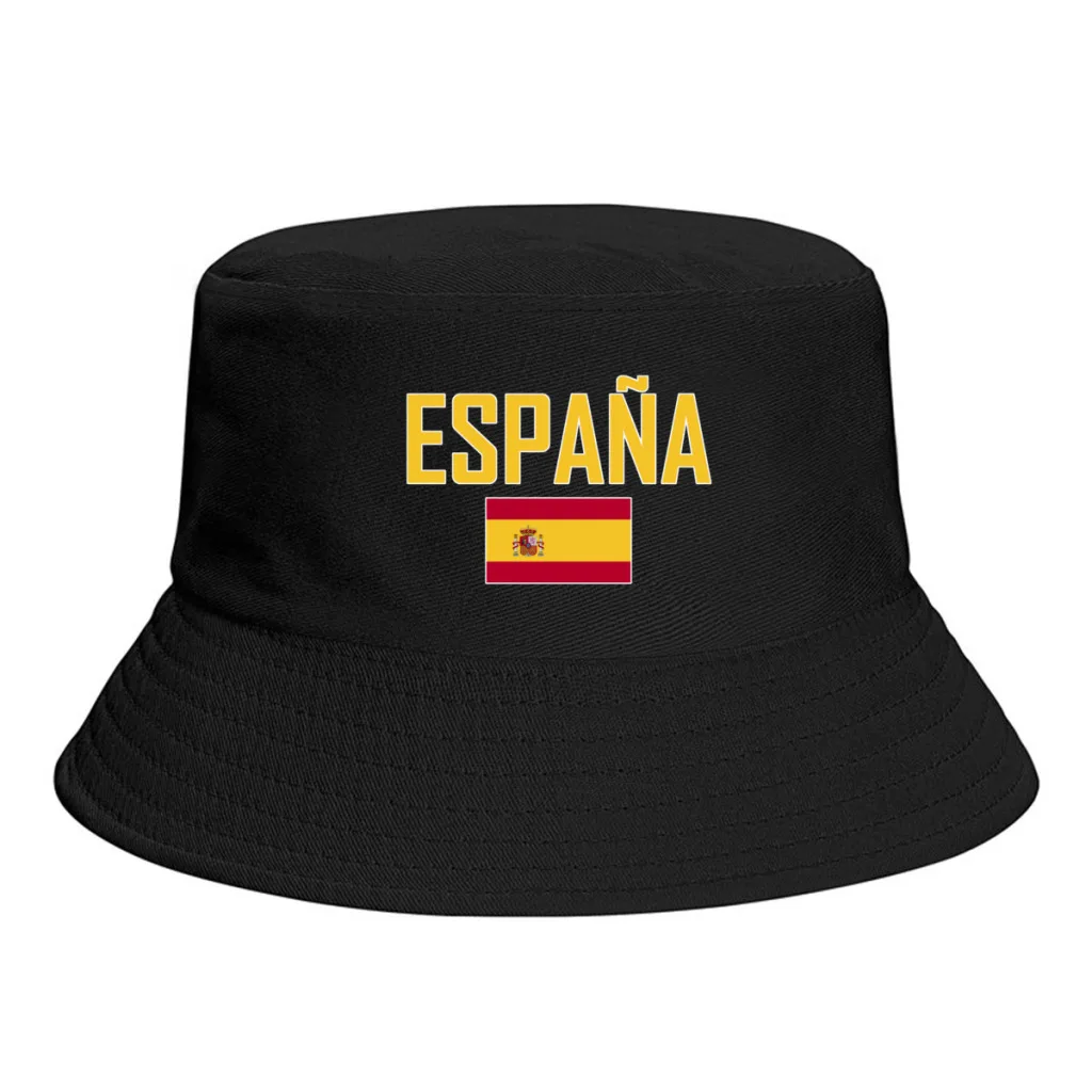 

SPAIN Flag Bucket Hats Print Cool Fans Sun Shade Simple Classic Outdoor Summer Fisherman Caps Fishing Cap