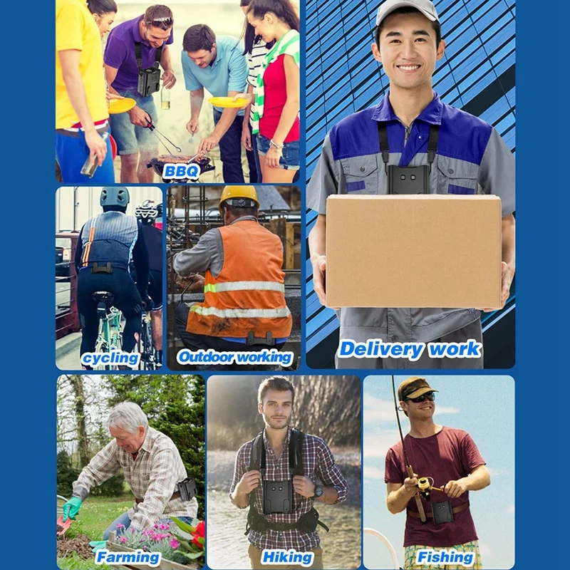 Портативный вентилятор с зажимом для талии/вентилятор ожерелья 12000 мАч более 24