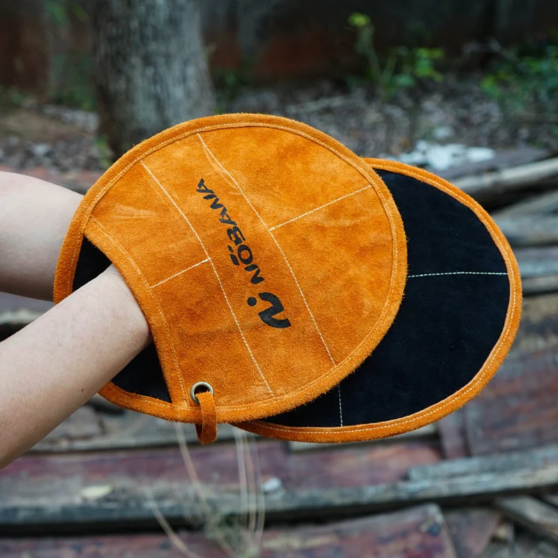 

1Pair Barbecue Anti-scald Gloves 2 In 1 Heat Resistant BBQ Oven Gloves Pot Pad Outdoor Camping BBQ Kitchen Baking Cooking Gloves