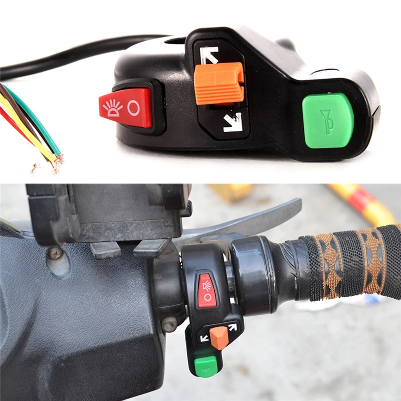 

New Universal 3 in1 Motorcycle Bike Signals On/Off Light ATV 7/8" Switch Horn