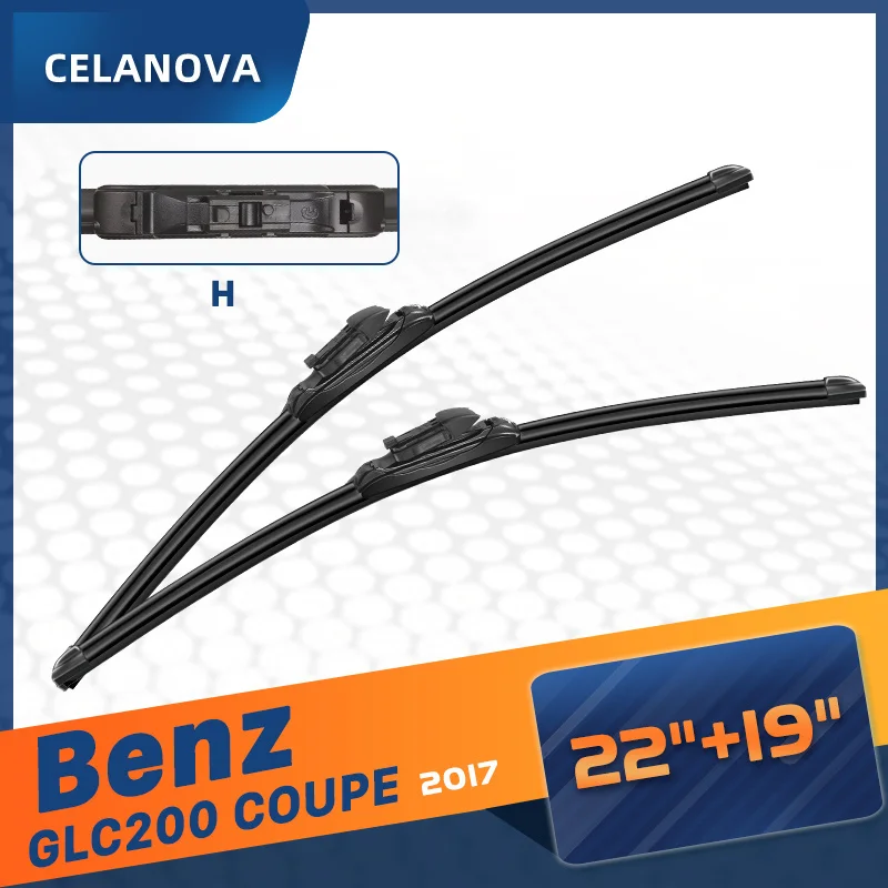 

Windshield Wiper Blade For Mercedes-Benz GLC200 COUPE 2017 22"+19" Frameless Windscreen Rubber Wipers