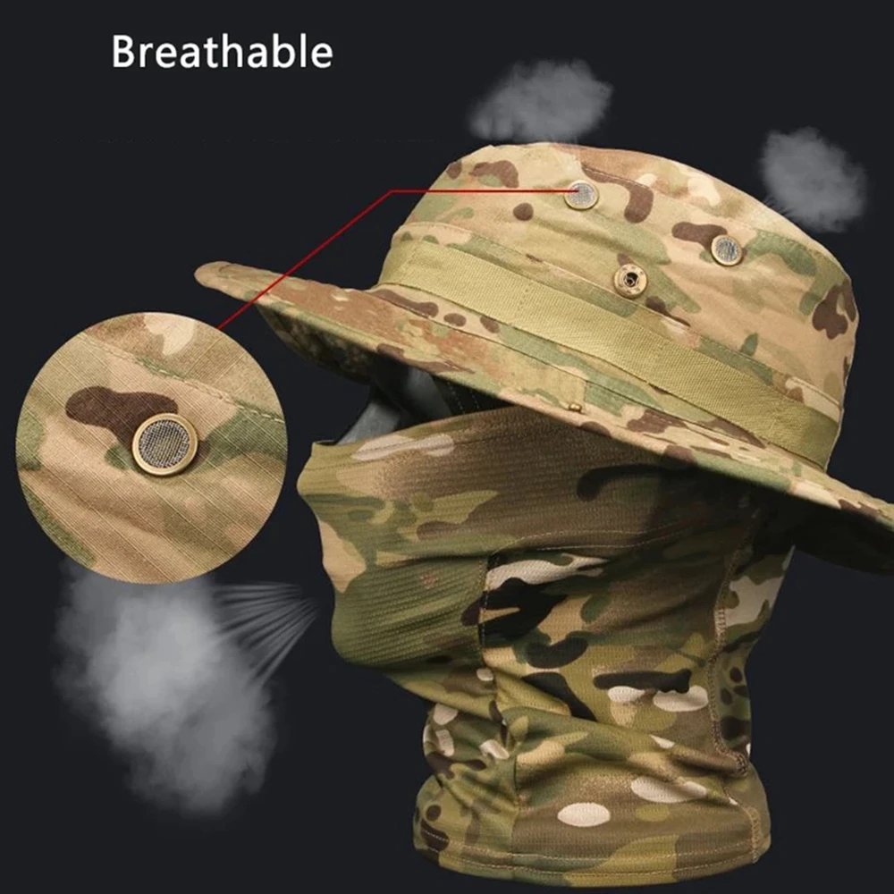 Кепка Бенни для рыбалки на открытом воздухе регулируемая шляпа и маска