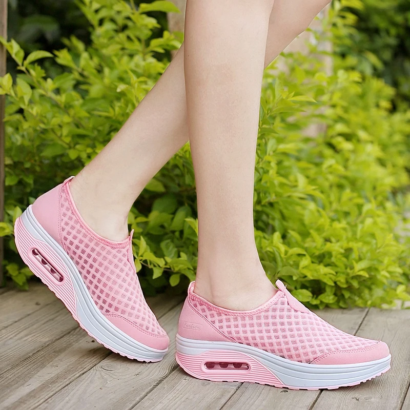 Women's Outdoor Sports Shake Shoes Air Cushion Non-slip Mesh Breathable Mesh Walking Sneakers