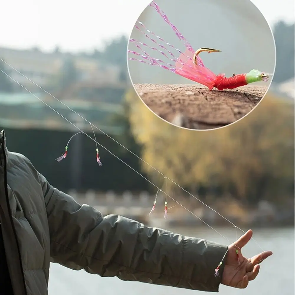 Рыболовные крючки с перьями 6 шт