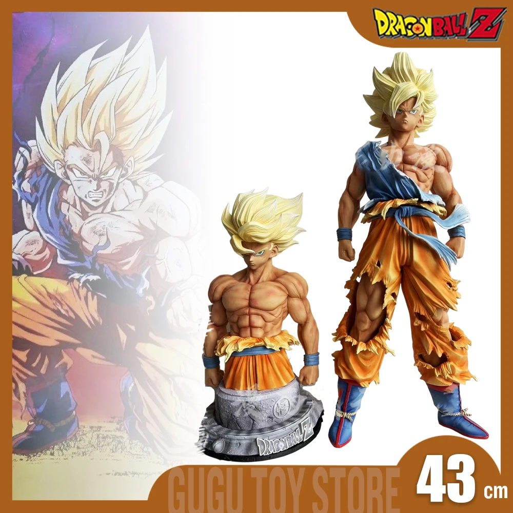 

Фигурка аниме Dragon Ball Z, 43 см, фигурки Сон Гоку, статуя Dbz, фигурка Gk Super Saiyan, ПВХ Модель, кукла, коллекционные украшения, игрушки в подарок