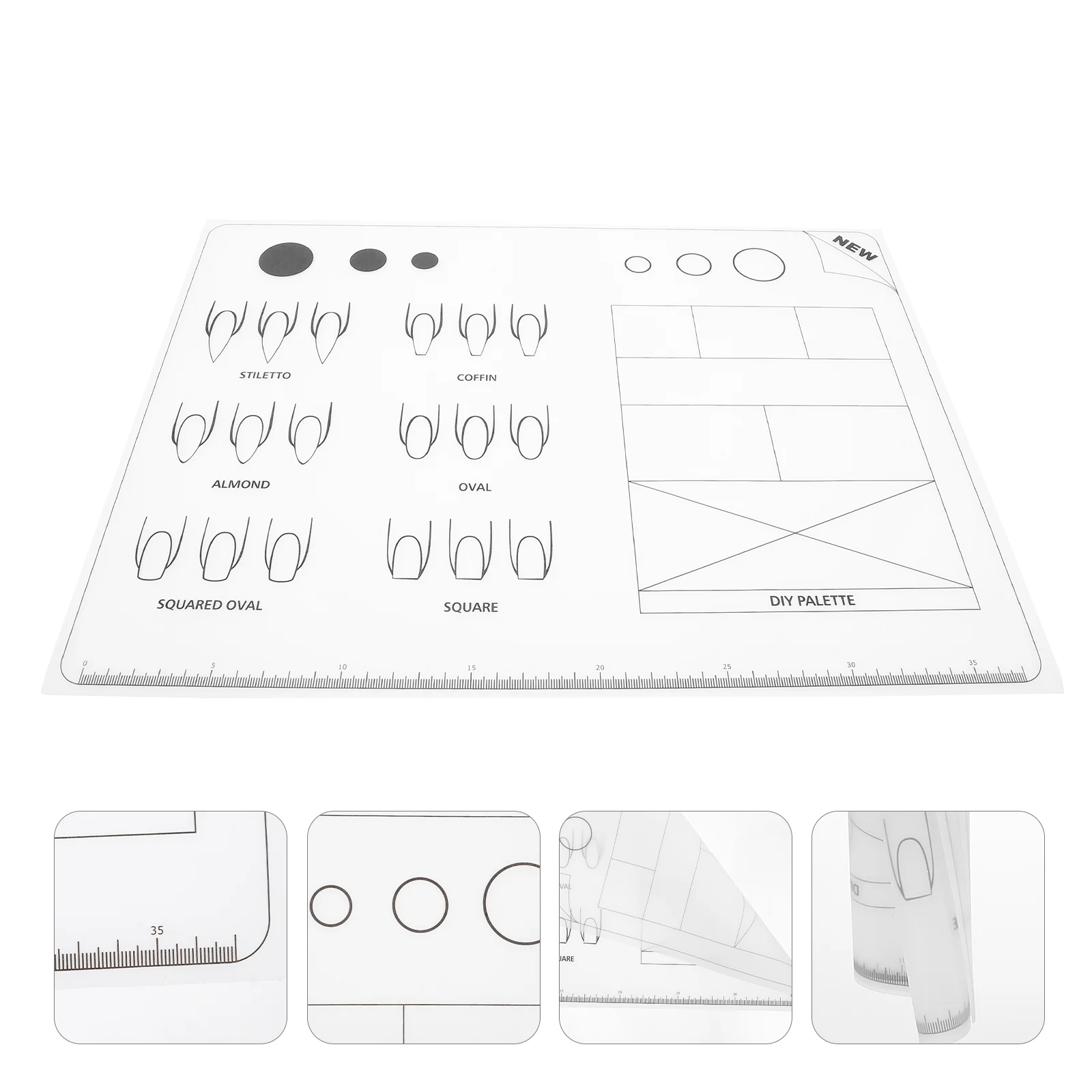 

Nail Tools Coloring Pad Acrylic Train Mat Fingernail Supplies 40x30cm Template Silica Gel Trainer Work